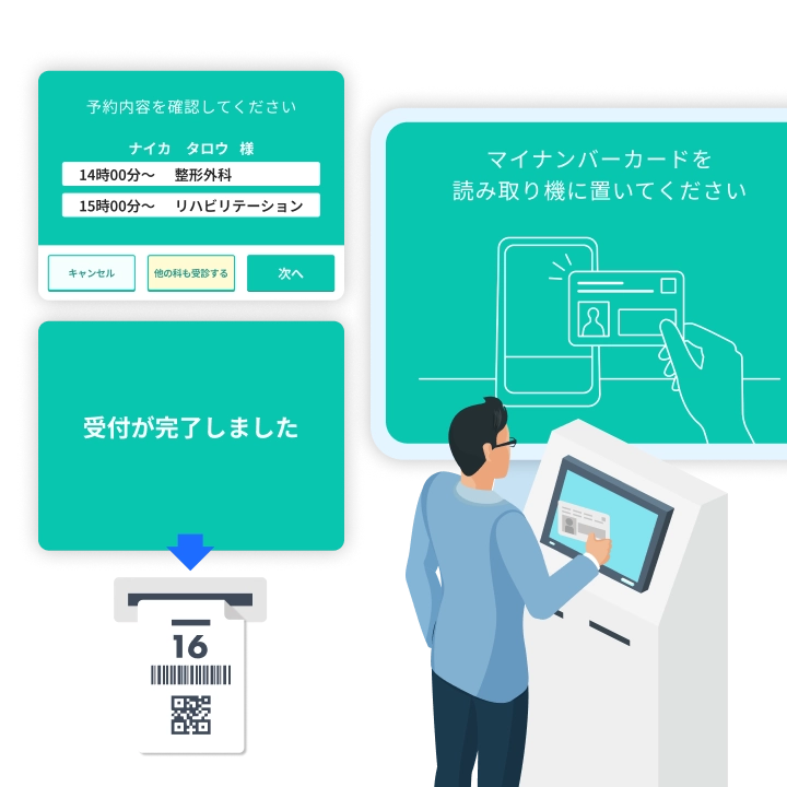 男性の医師が、CLIUSを使用しているイラスト
